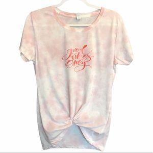 Dusty pink tie dye shirt juniors size XL.
